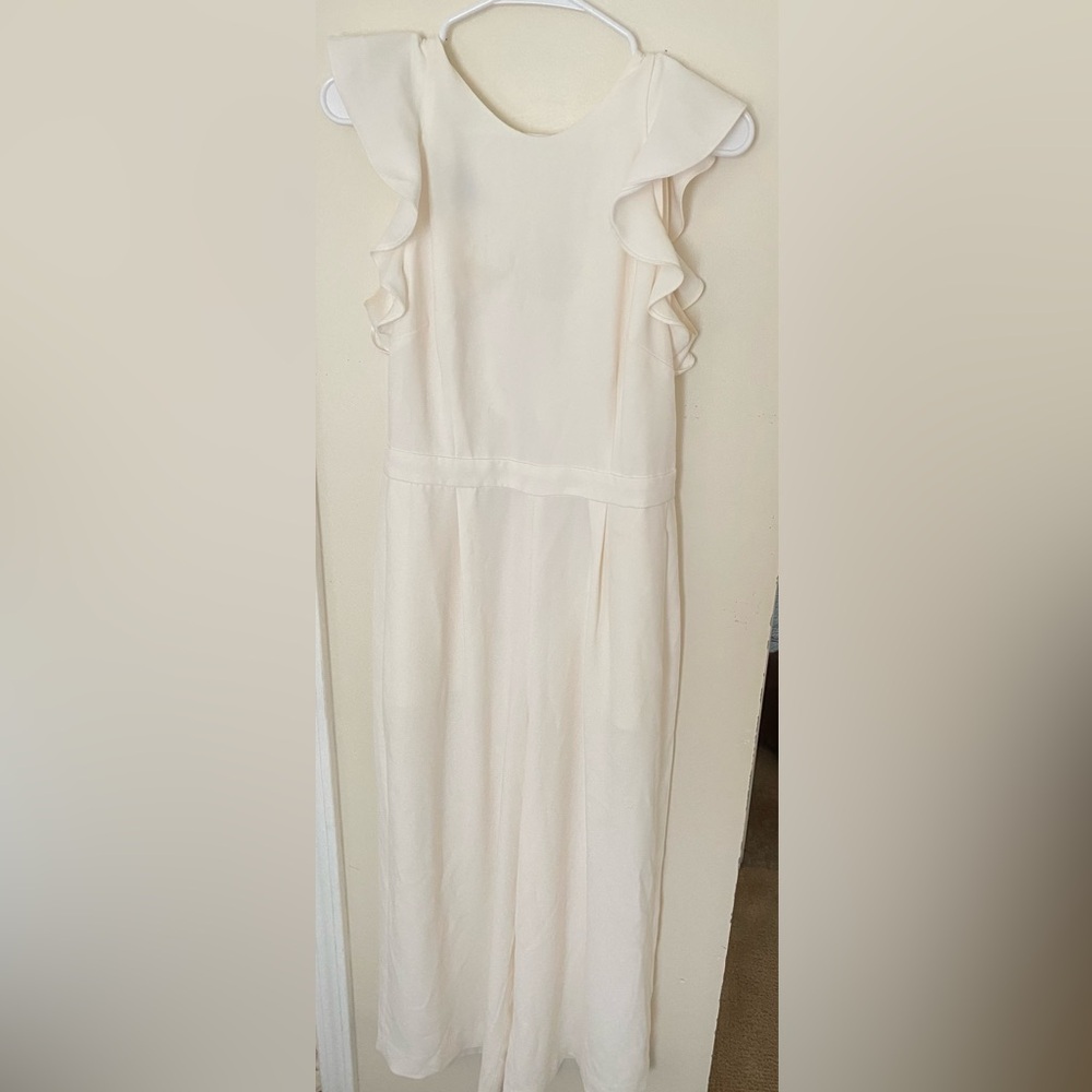 J. crew white/cream jumpsuit with open back!